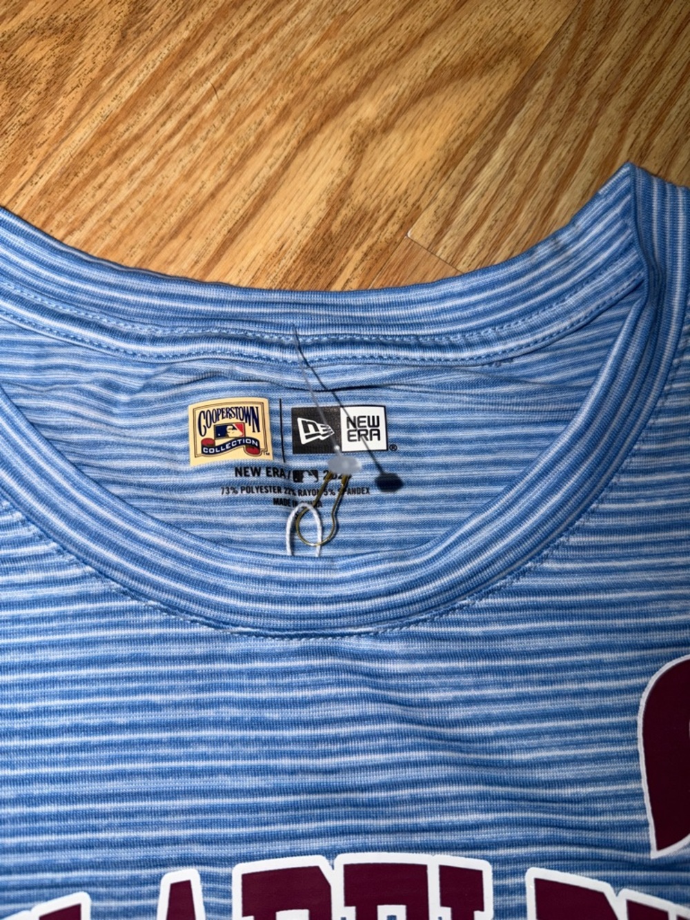 New Era Light Blue Striped Philadelphia Phillies Tee - Picture 2 of 3